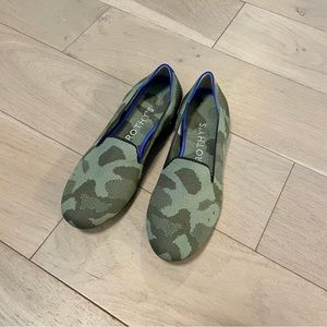 Rothy’s olive camo loafers